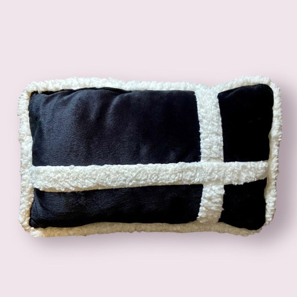 True North Ultra Mink-Sherpa Small Accent Pillow in Black